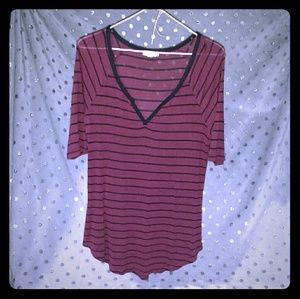Maroon and black long shirt